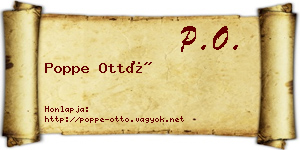 Poppe Ottó névjegykártya